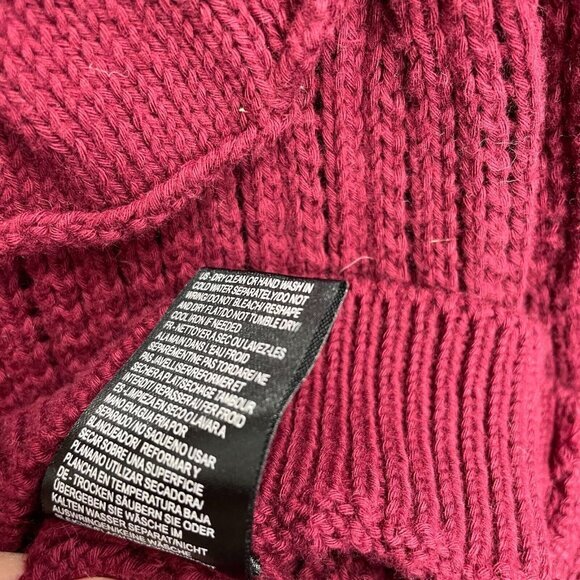 Minnie Rose Sweater Womens Medium Red Open Knit Ruffles Long Sleeve Cotton - Picture 7 of 12